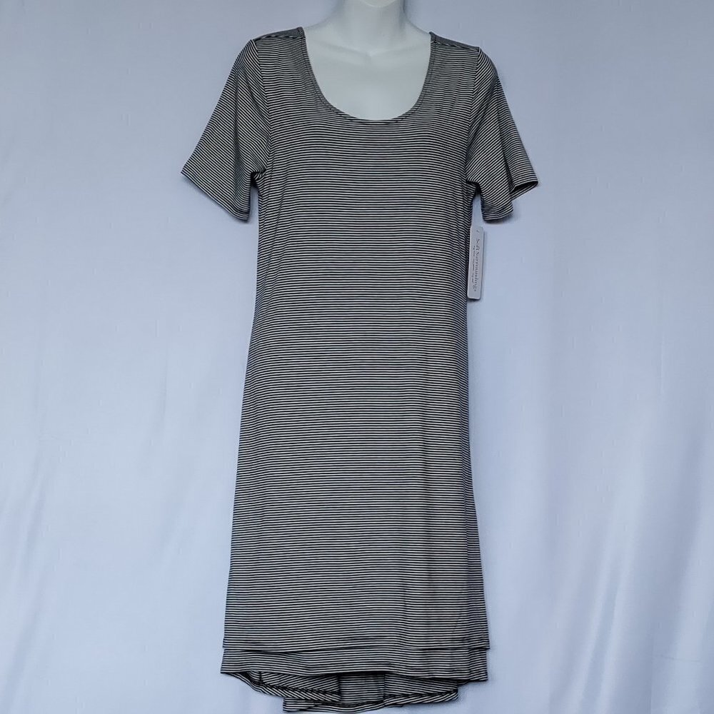 Soft Surroundings Camille T. Shirt Dress Striped High Low Size Small Wom…